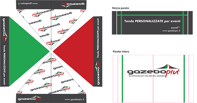 Da parte di Gazebopiù: fornire bozza grafica del gazebo personalizzato